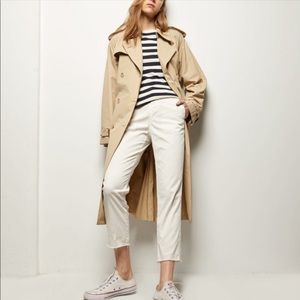 Nili Lotan The Montauk Pant Off White Raw Hem Cropped Chino 6.